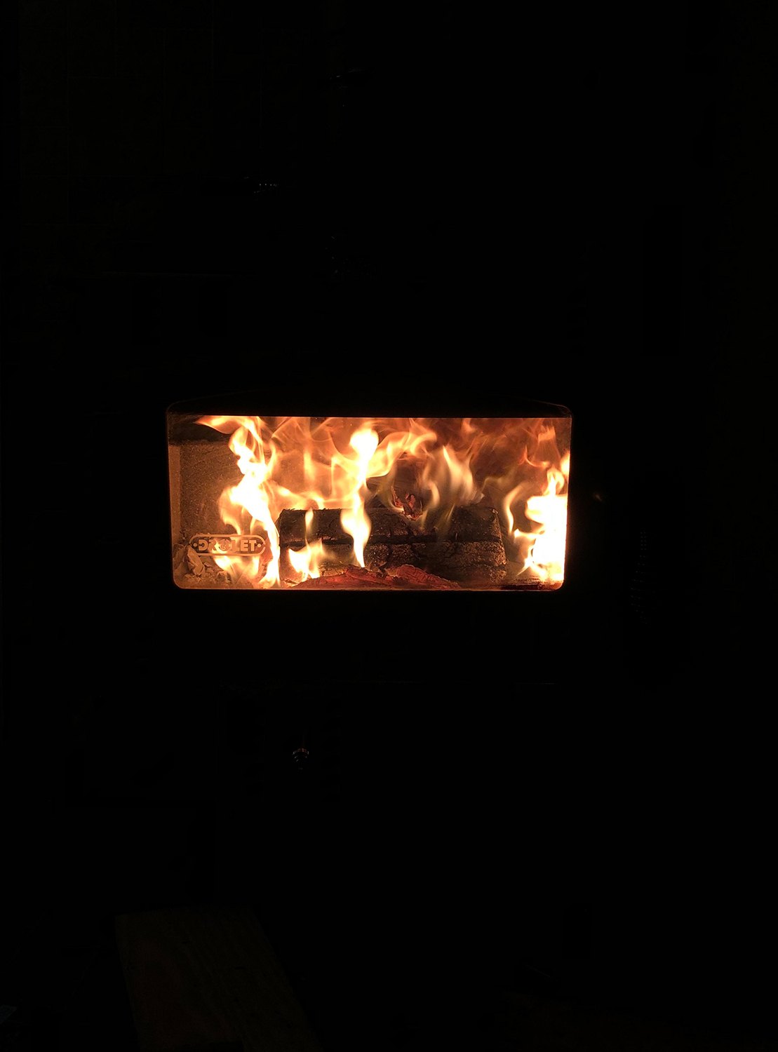 fire in a fireplace